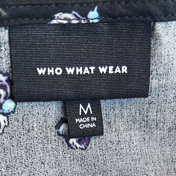 Who What Wear Black Floral 100% Cotton Maxi Dress Size M - Picture 11 of 11